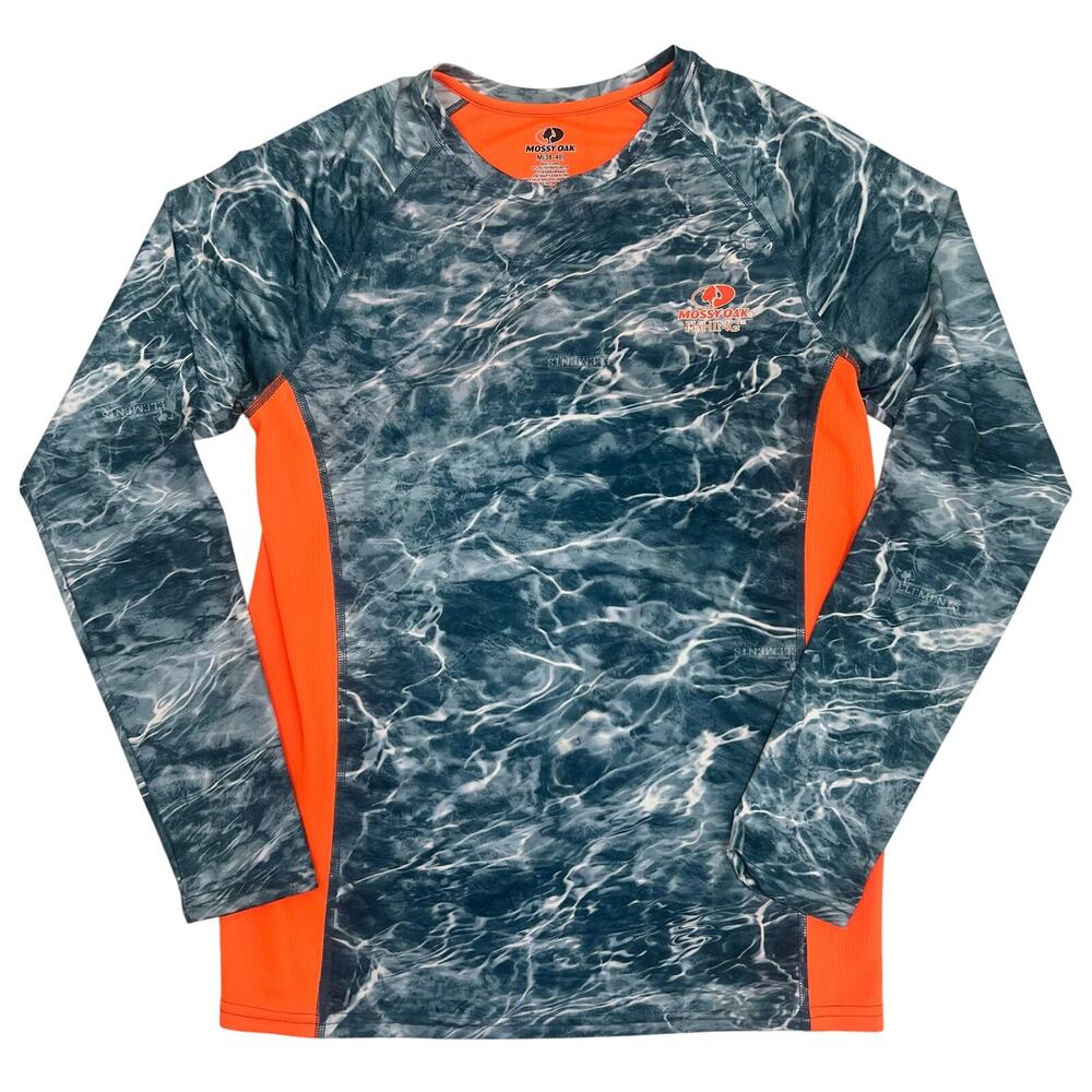 Mossy Oak Performance Fishing Tee mens medium Long Sleeve Nautical Breathable